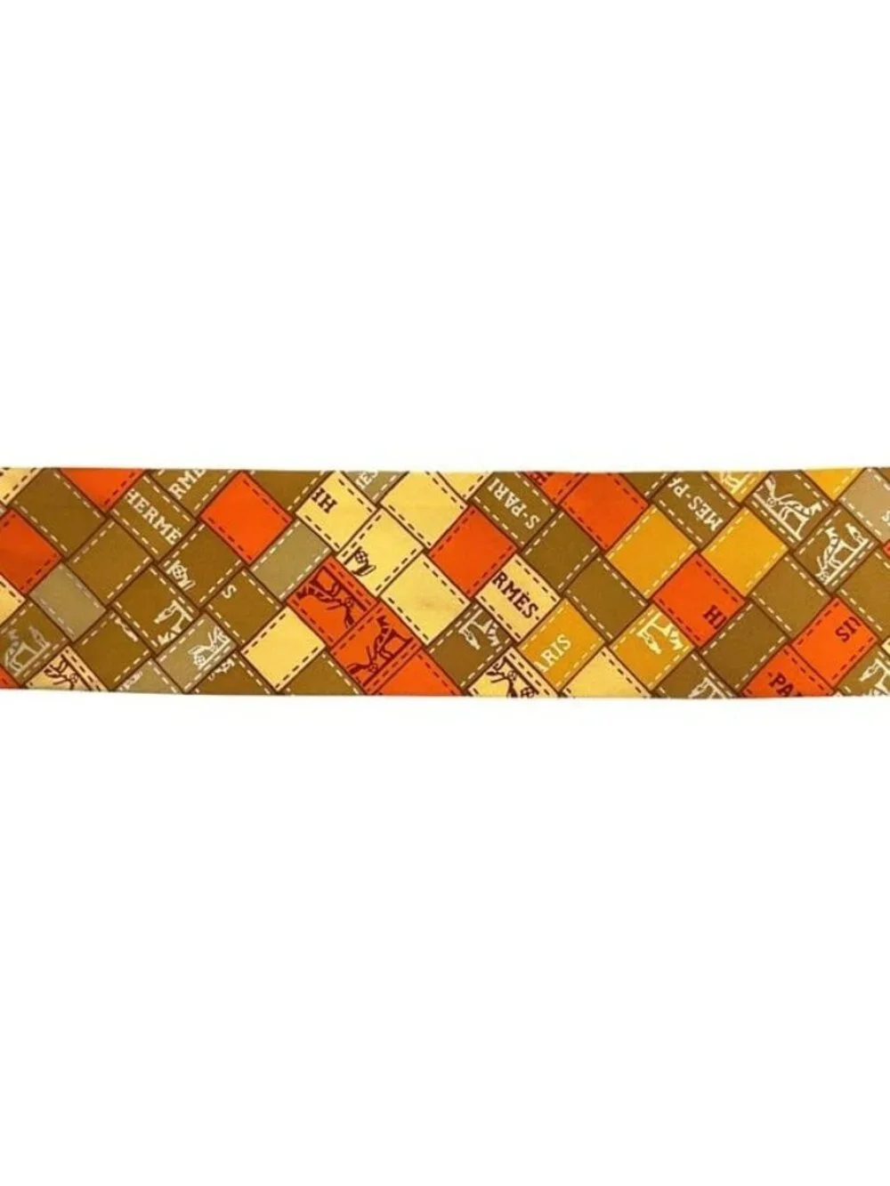 Hermes Ribbon Twilly Orange Cleaned Scarf - Picture 8 of 10
